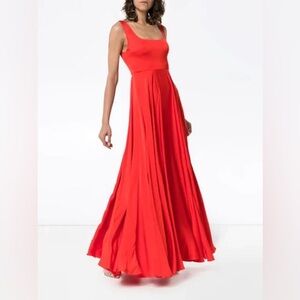 NWT Solace London Red Gown 💃 Sleeveless Squareneck Satin Dress